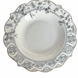 Prato Fundo Cinza e Branco Linha Francesa