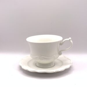 Xícara e Pires Branco Fancy