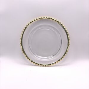 Prato de Sobremesa Transparente Linha Dots