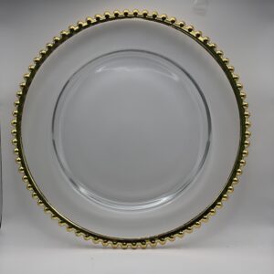 Sousplat em Cristal Transparente Linha Dots