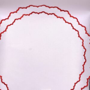 Jogo Americano Branco com Detalhe Vermelho