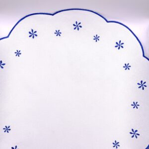 Jogo Americano Branco com Detalhe Azul