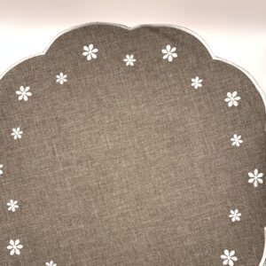 Jogo Americano Cinza com Detalhe Branco