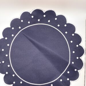 Jogo Americano Azul com Detalhe Branco