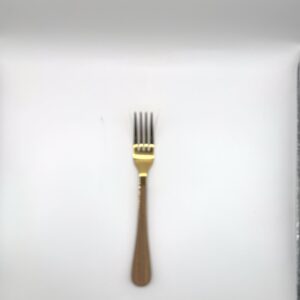 Garfo Dourado Cabo De Madeira