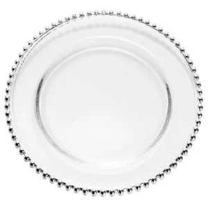 Sousplat Cristal c/ Borda Prata